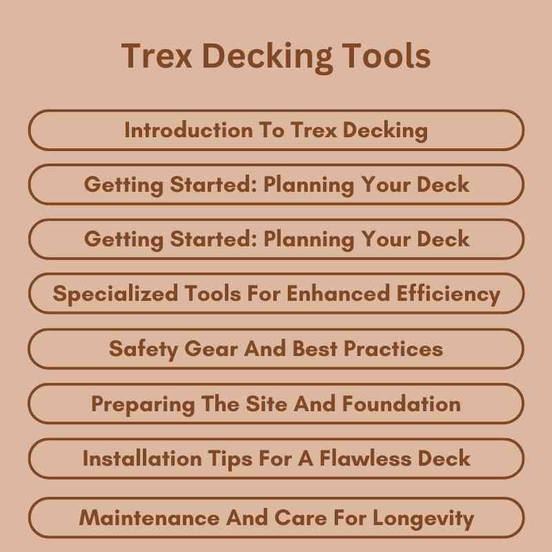 Trex Decking Tools