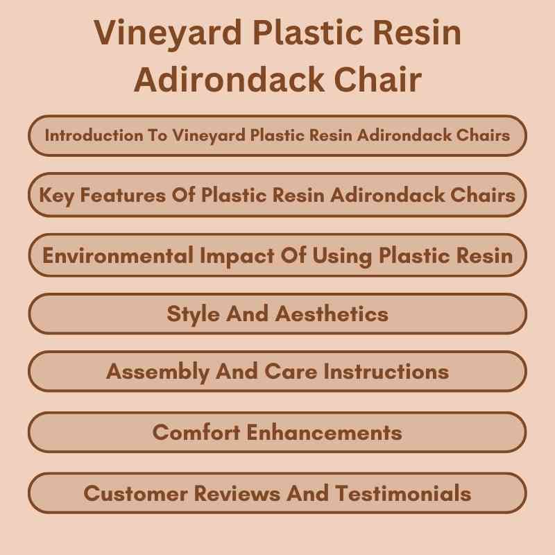 Vineyard Plastic Resin Adirondack Chair