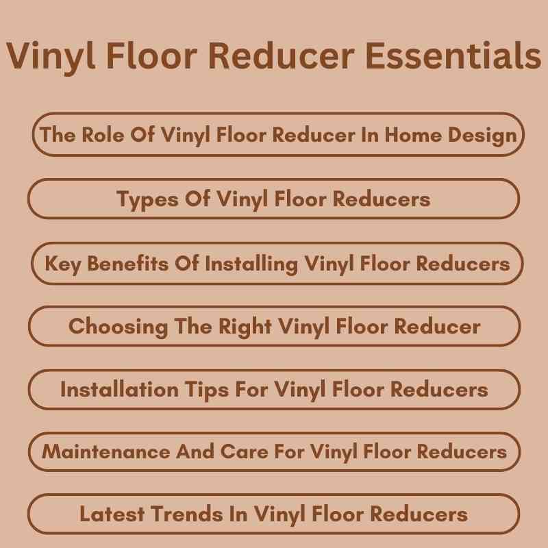 Vinyl Floor Reducer Essentials