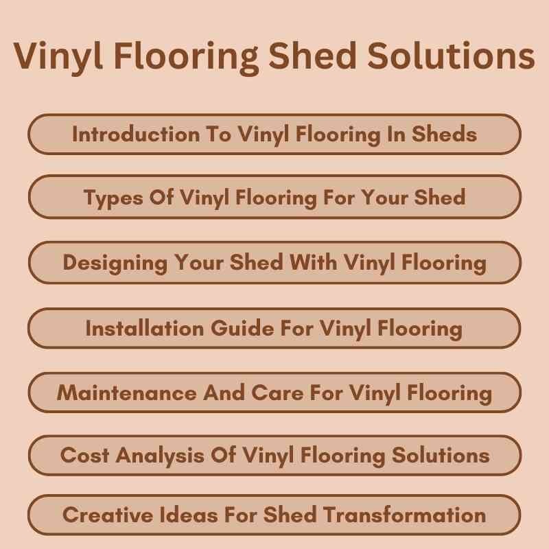 Vinyl Flooring Shed Solutions