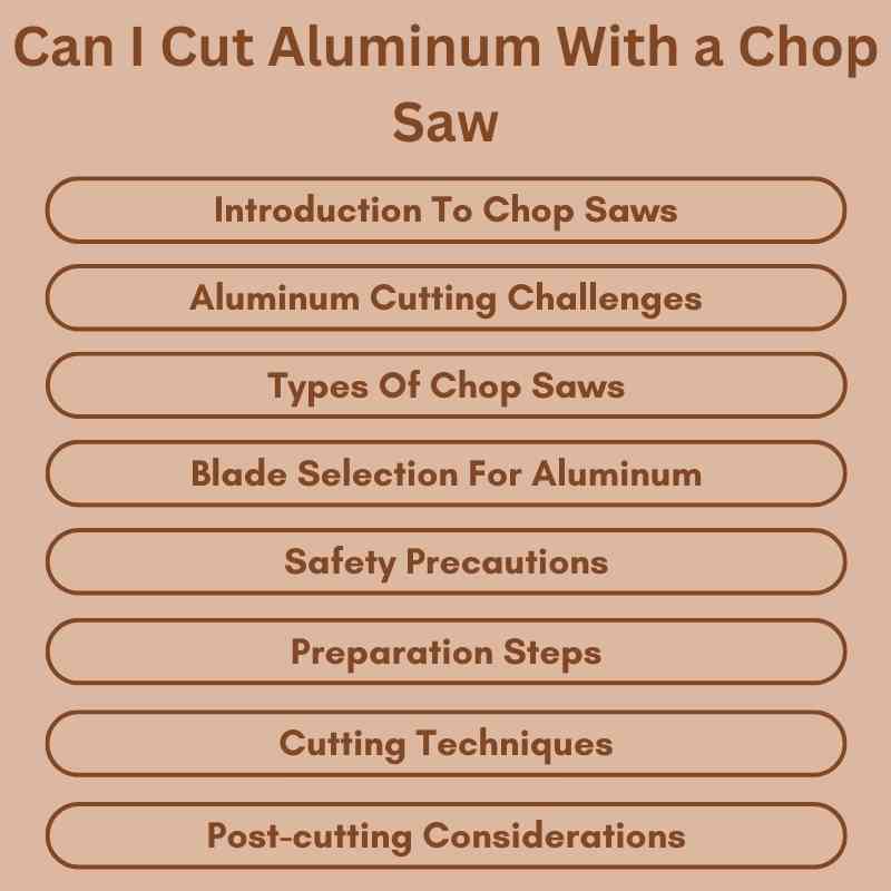 Can I Cut Aluminum With a Chop Saw