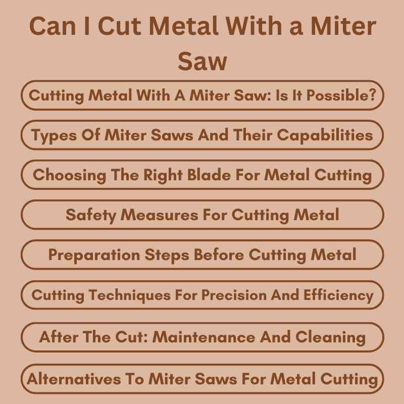 Can I Cut Metal With a Miter Saw