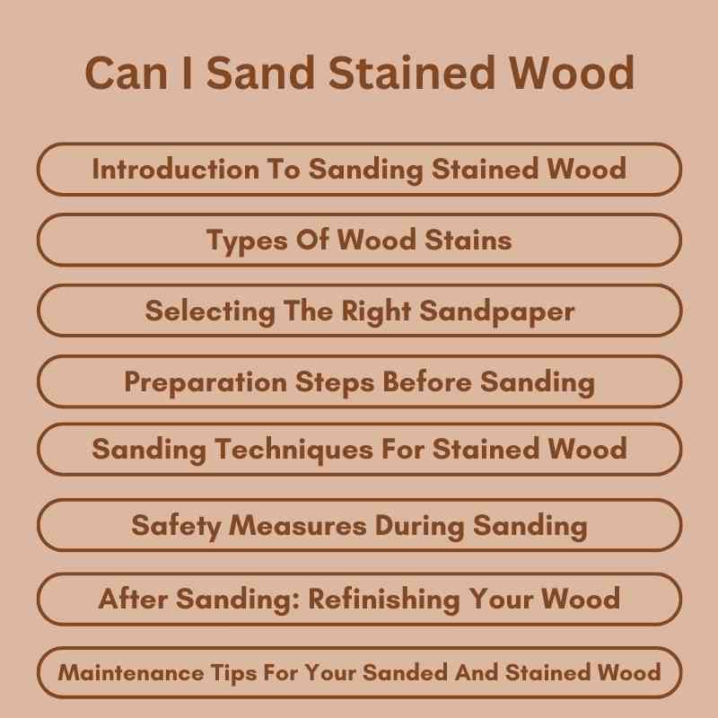 Can I Sand Stained Wood