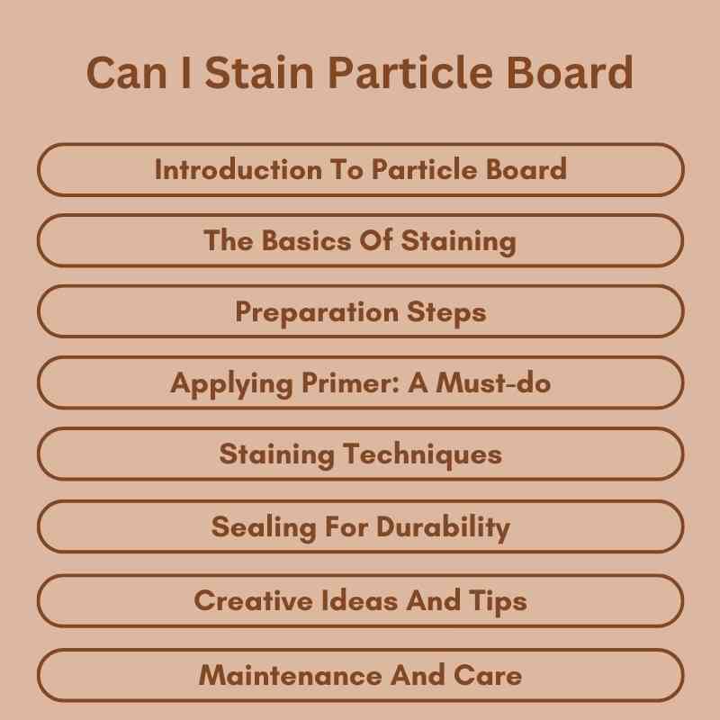 Can I Stain Particle Board