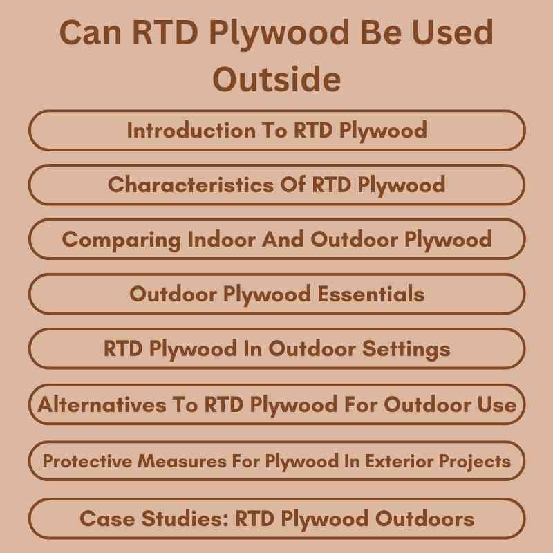 Can RTD Plywood Be Used Outside