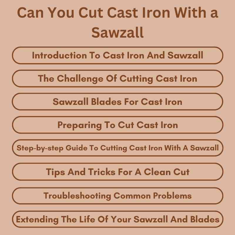 Can You Cut Cast Iron With a Sawzall