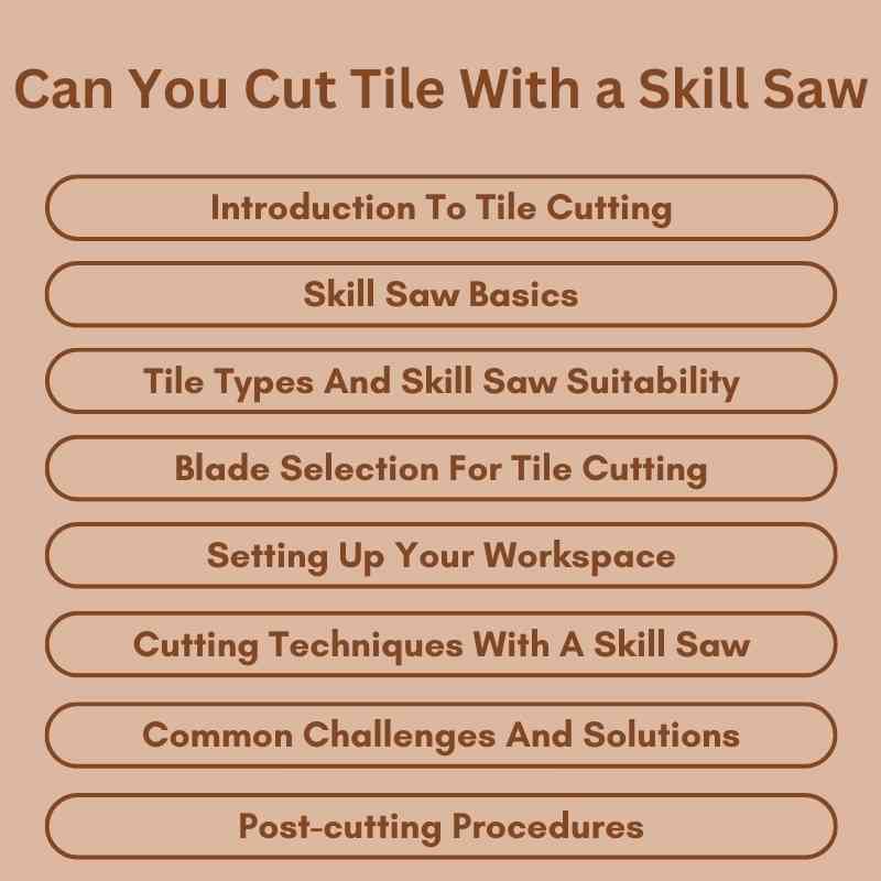 Can You Cut Tile With a Skill Saw