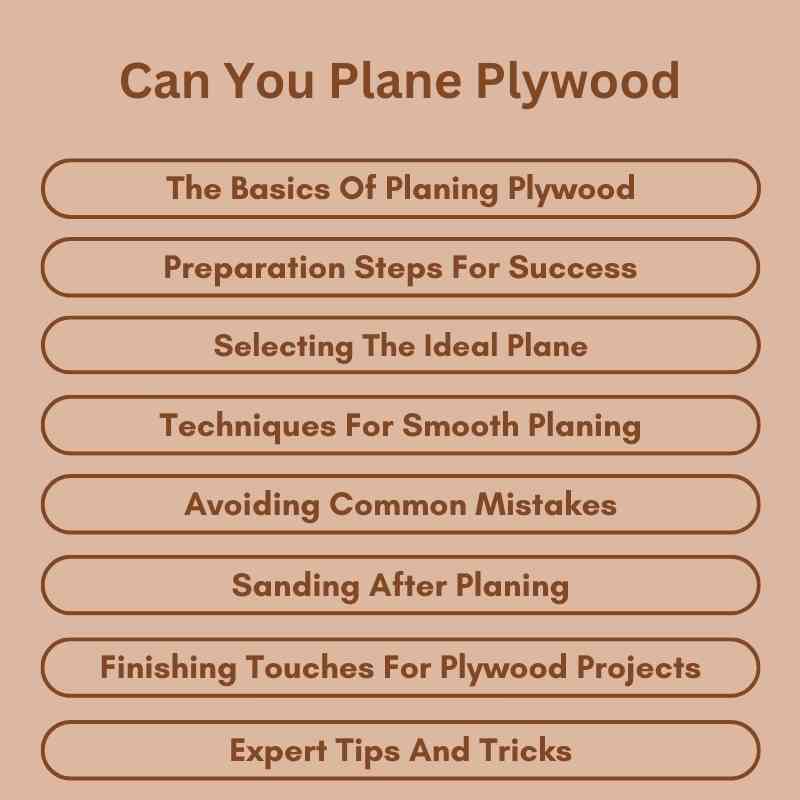 Can You Plane Plywood