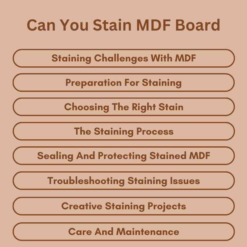 Can You Stain MDF Board