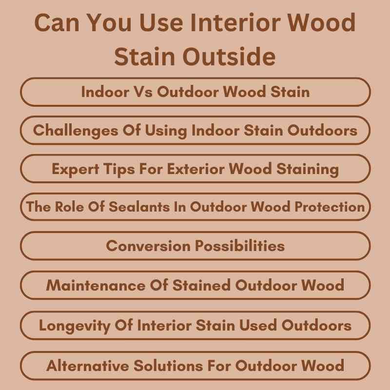 Can You Use Interior Wood Stain Outside