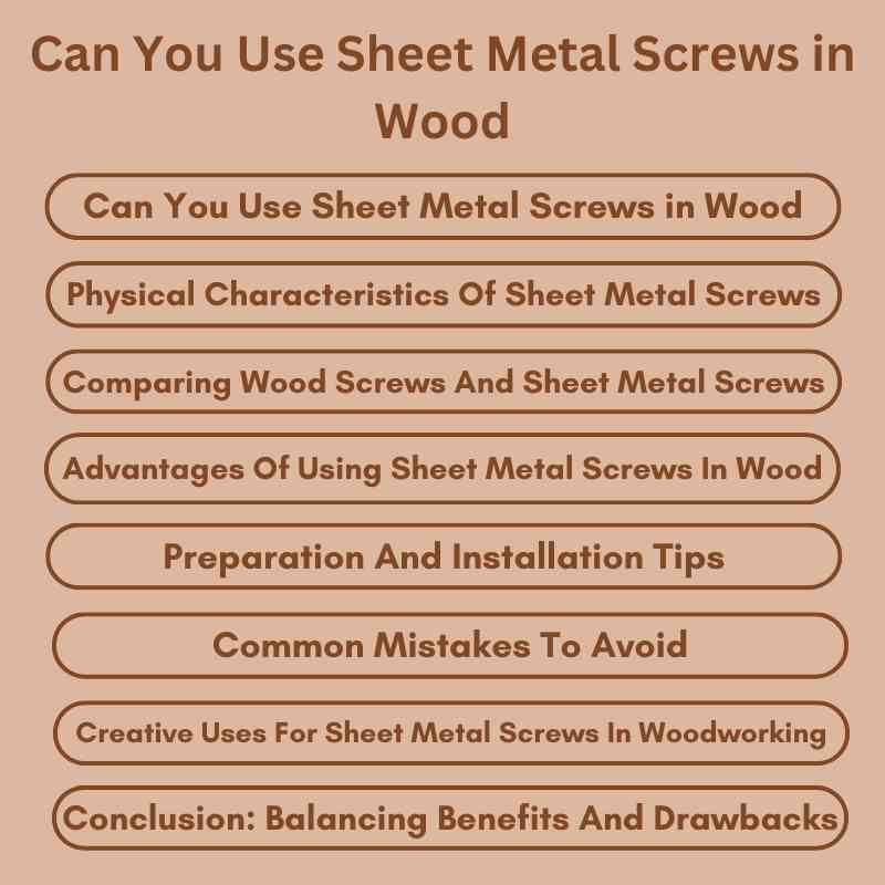 Can You Use Sheet Metal Screws in Wood