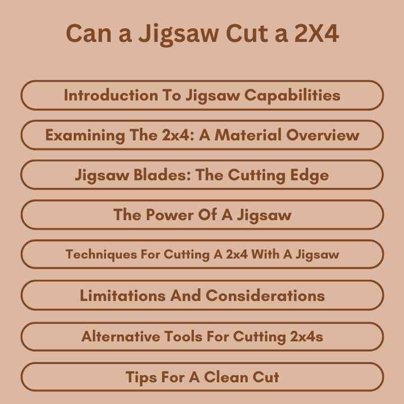 Can a Jigsaw Cut a 2X4