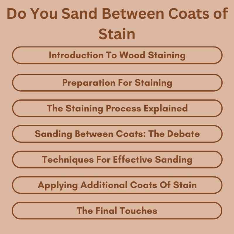 Do You Sand Between Coats of Stain