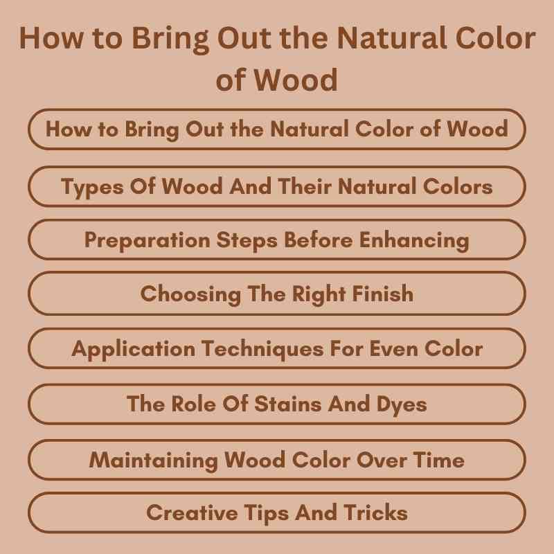 How to Bring Out the Natural Color of Wood