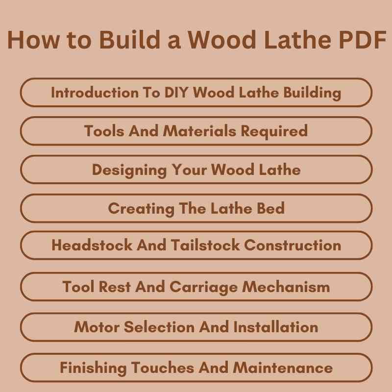 How to Build a Wood Lathe PDF