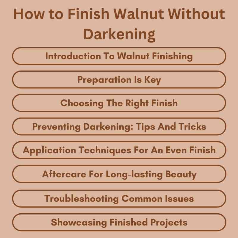 How to Finish Walnut Without Darkening