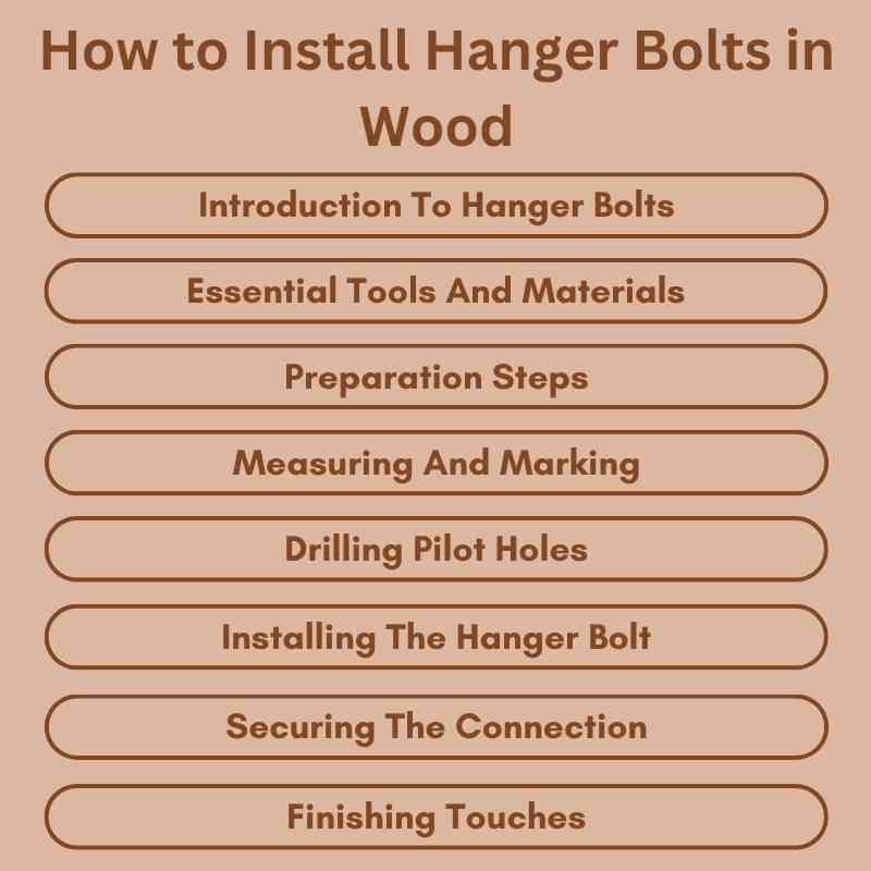 How to Install Hanger Bolts in Wood