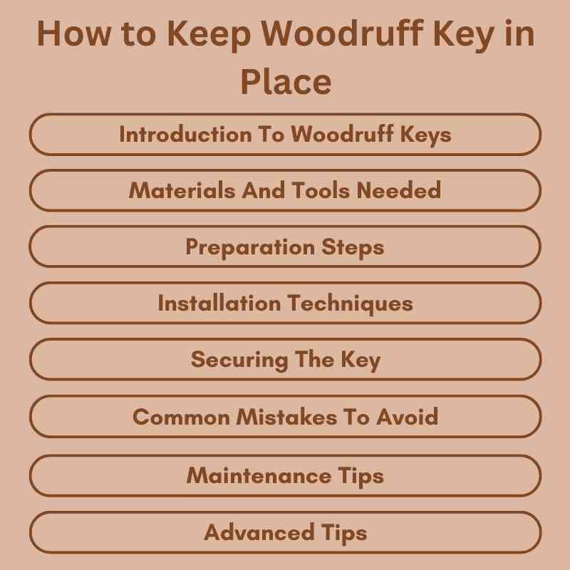 How to Keep Woodruff Key in Place