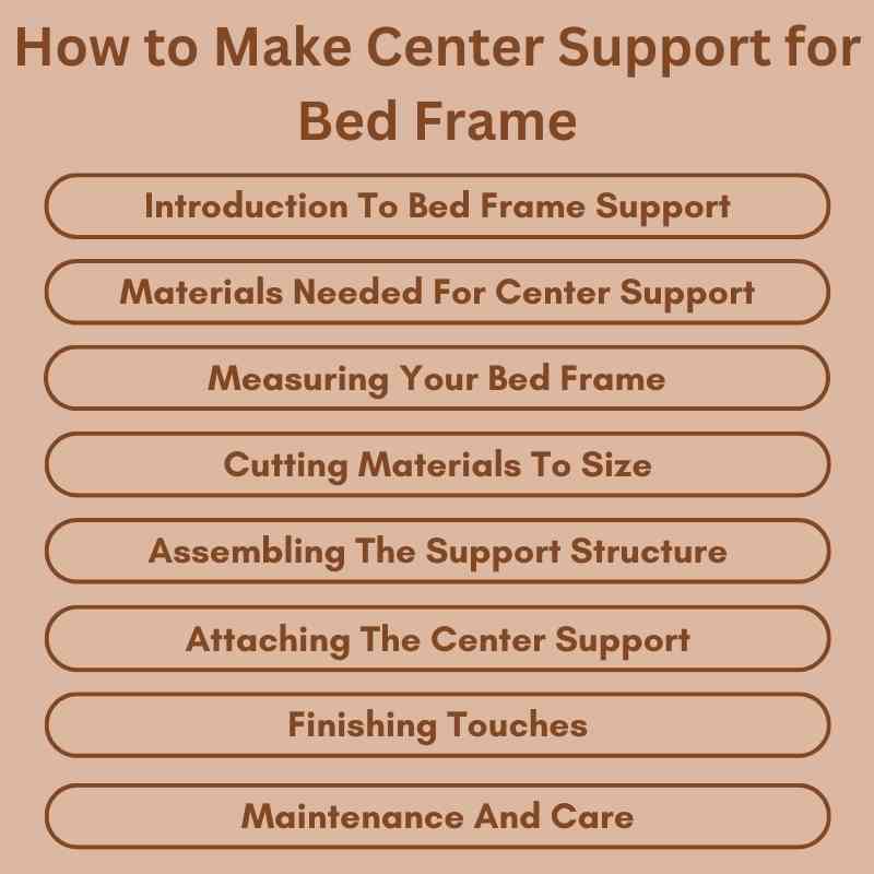 How to Make Center Support for Bed Frame