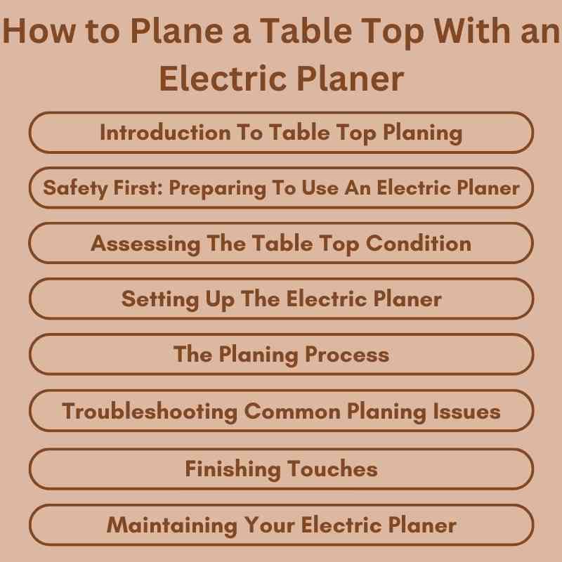 How to Plane a Table Top With an Electric Planer