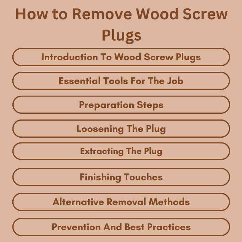 How to Remove Wood Screw Plugs