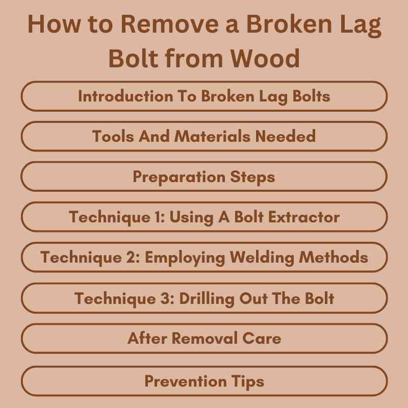 How to Remove a Broken Lag Bolt from Wood