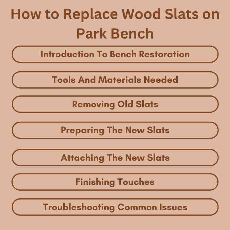 How to Replace Wood Slats on Park Bench