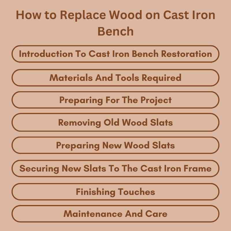 How to Replace Wood on Cast Iron Bench