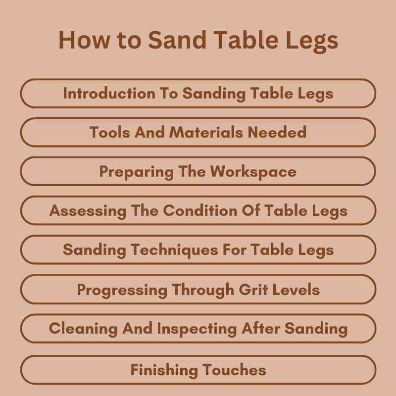 How to Sand Table Legs