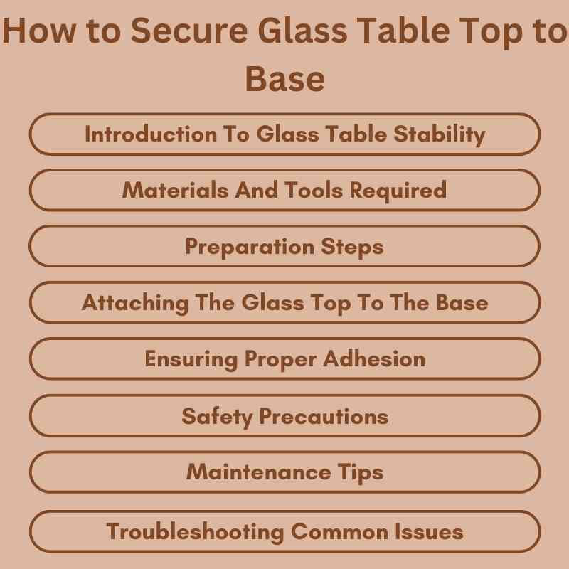 How to Secure Glass Table Top to Base