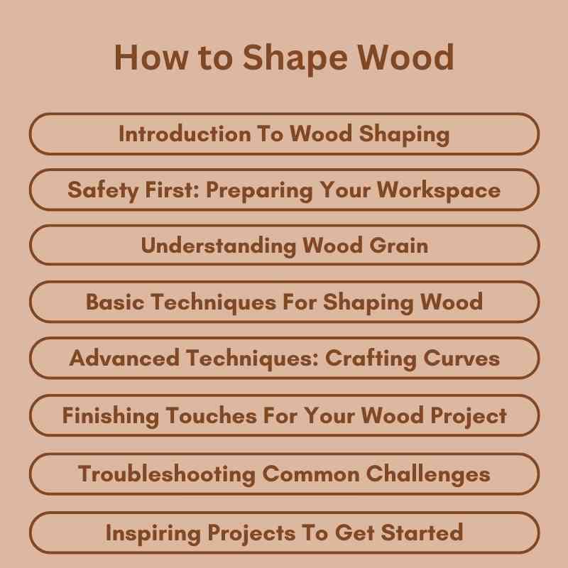 How to Shape Wood