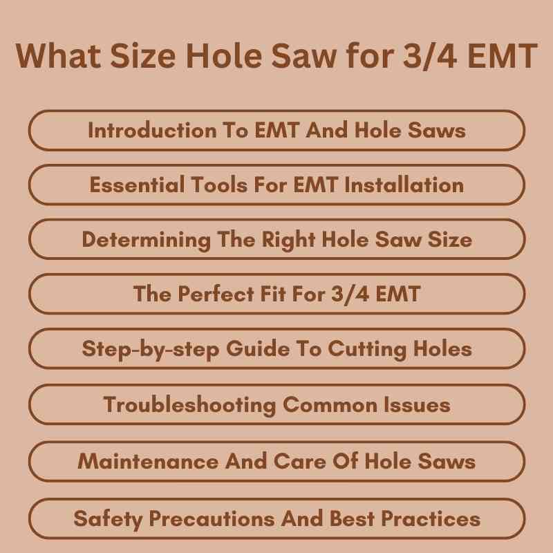 What Size Hole Saw for 34 EMT