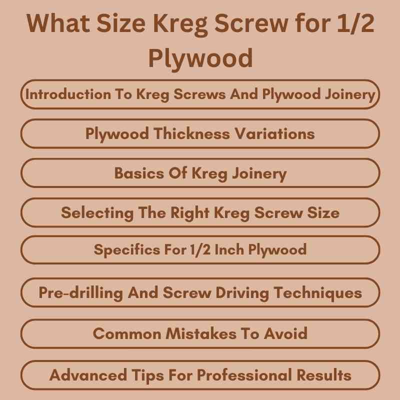 What Size Kreg Screw for 12 Plywood