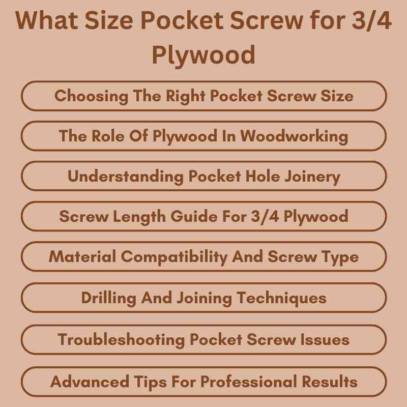 What Size Pocket Screw for 3/4 Plywood