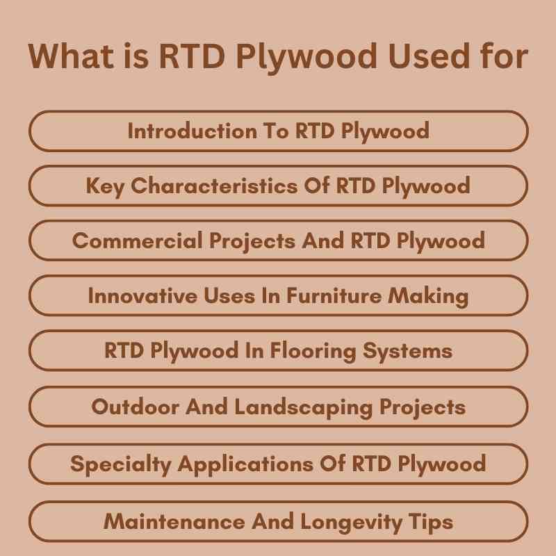 What is RTD Plywood Used for