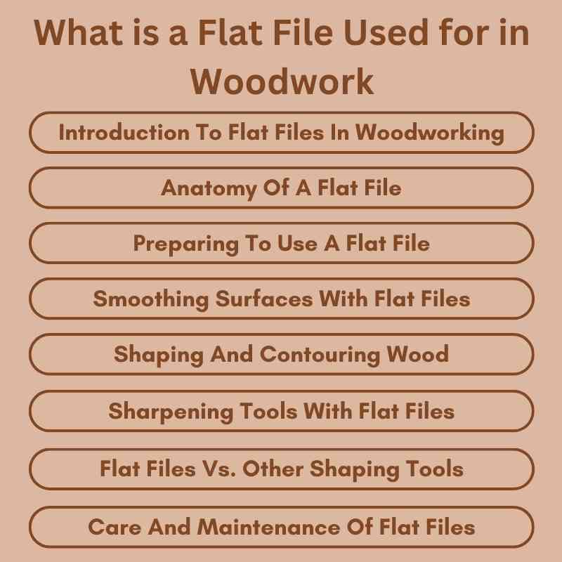 What is a Flat File Used for in Woodwork