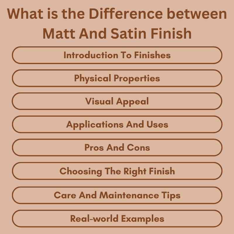 What is the Difference between Matt And Satin Finish Unveil the