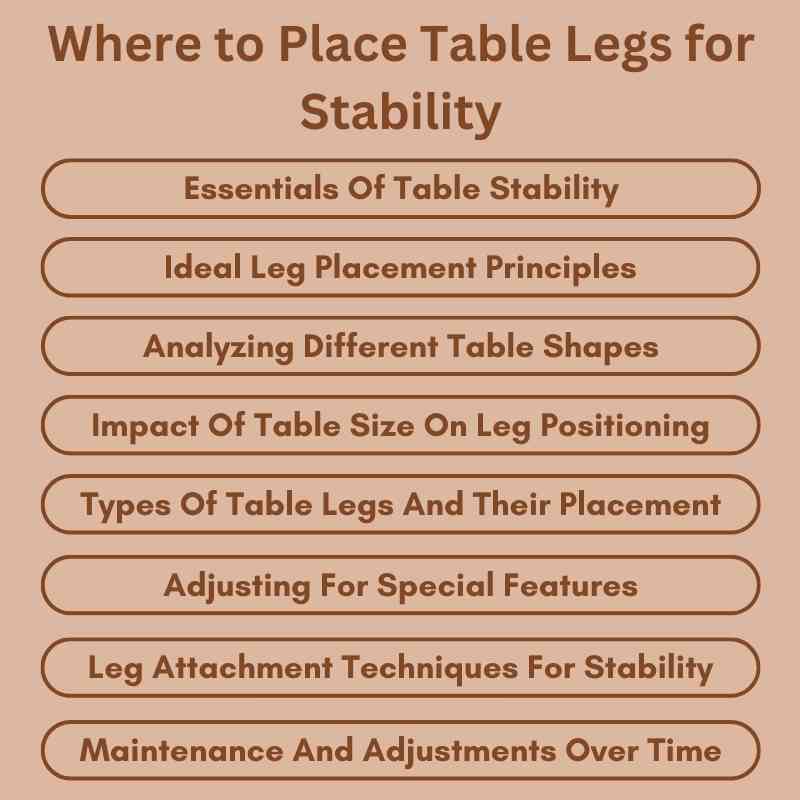 Where to Place Table Legs for Stability