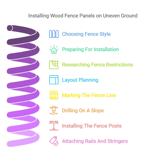 How to Install Wood Fence Panels on Uneven Ground