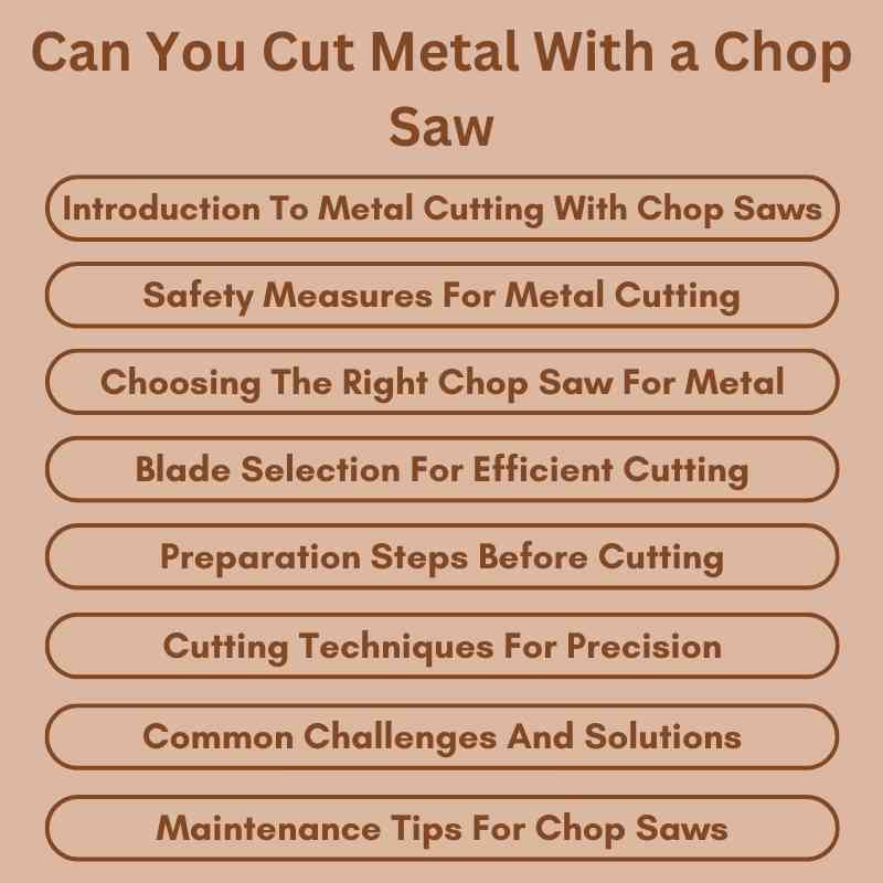 Can You Cut Metal With a Chop Saw