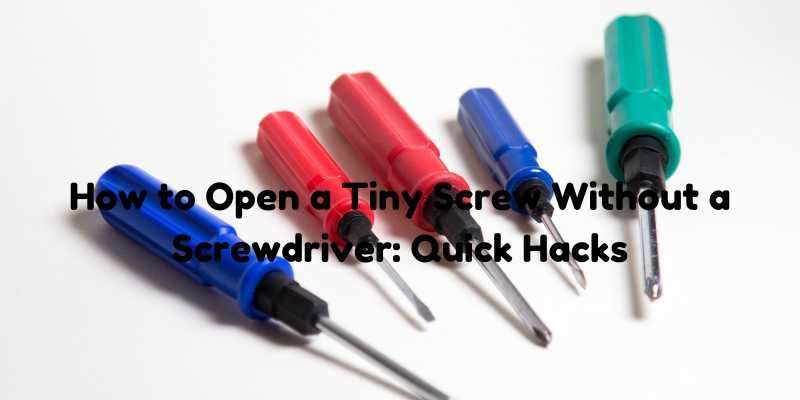 How to Open a Tiny Screw Without a Screwdriver: Quick Hacks