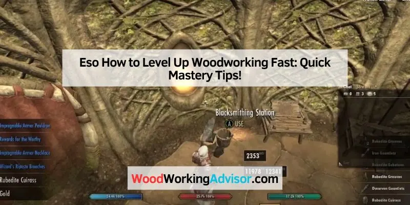 Eso How to Level Up Woodworking Fast