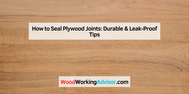 How to Seal Plywood Joints