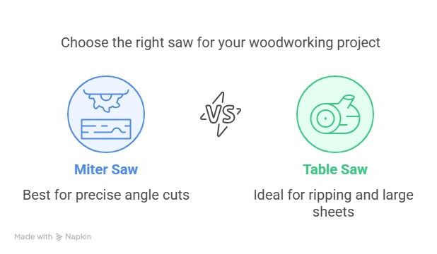 Difference between Miter Saw And Table Saw: Key Differences Explained