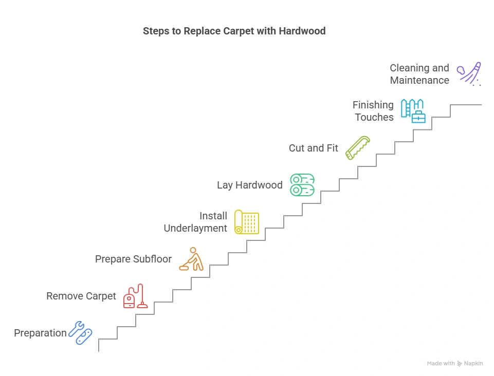 How to Replace Carpet With Hardwood: Step-by-Step Guide