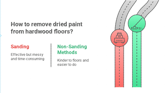 How to remove dried paint from hardwood floors