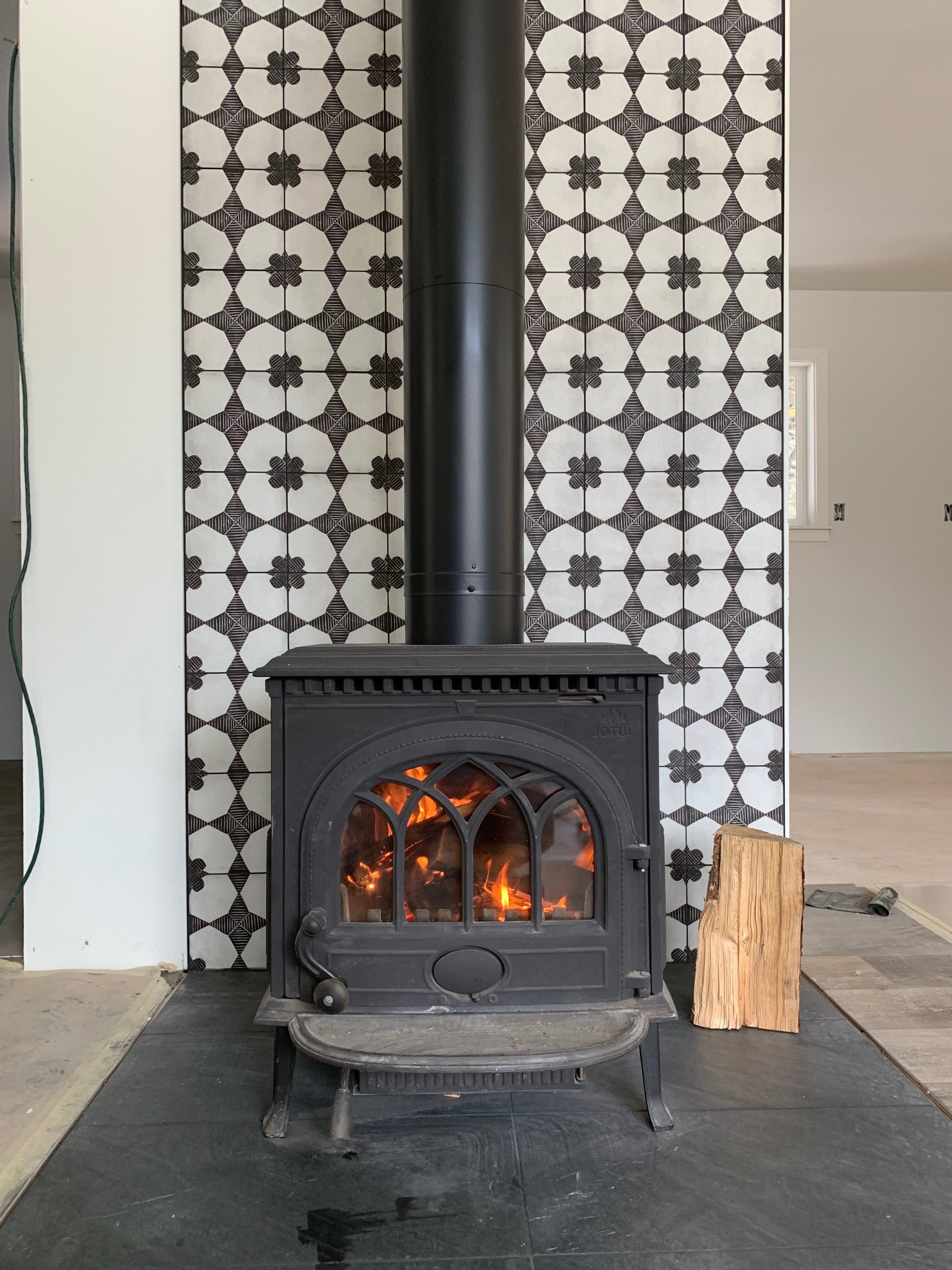 Tile under Wood Burning Stove
