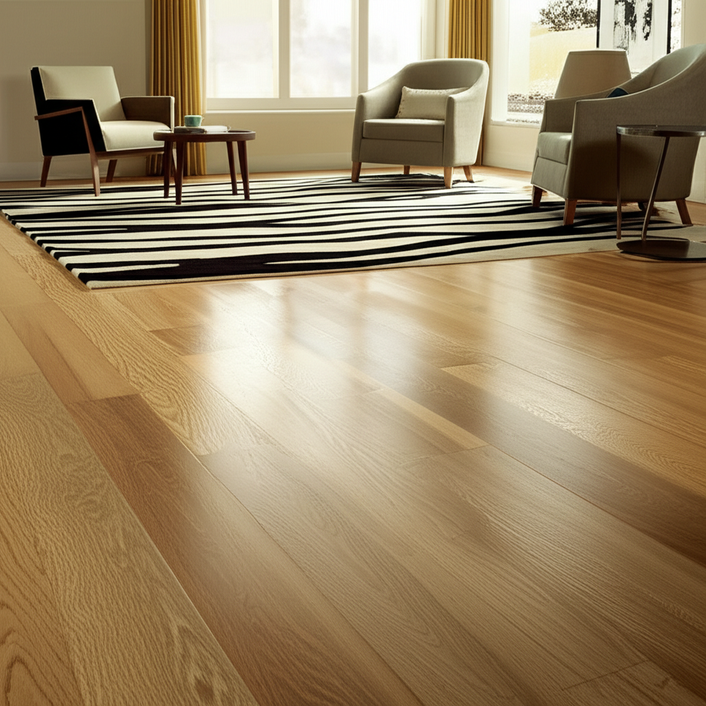 Generate a high-quality, relevant image prompt for an article about: Engineered Hardwood Flooring: L