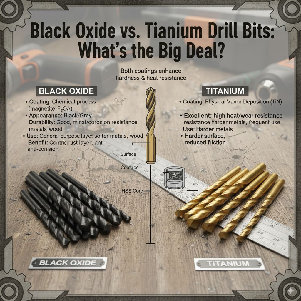 Black Oxide vs. Titanium Drill Bits