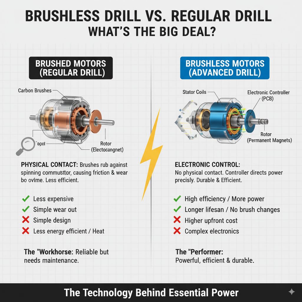 Brushless Drill vs. Regular Drill